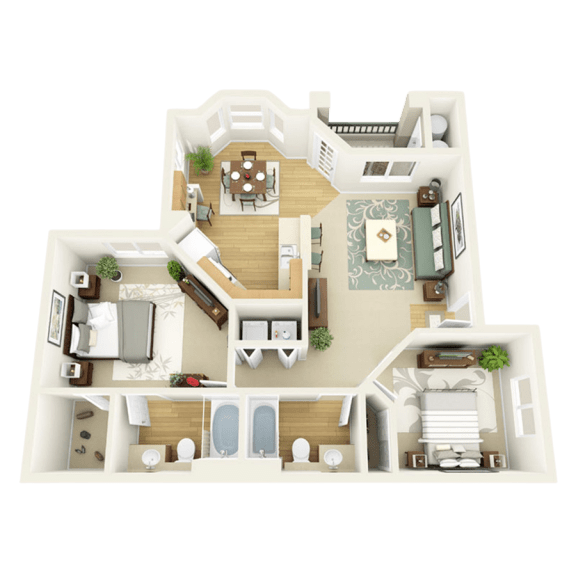 a floor plan of a house with a bedroom and a living room