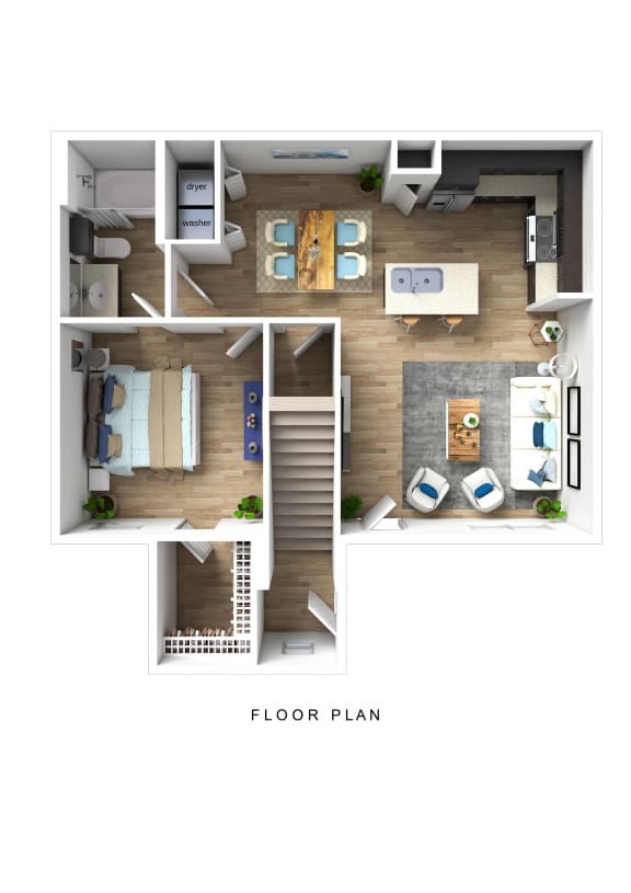 Emerson at Buda Apartments 3D Floor Plan A2