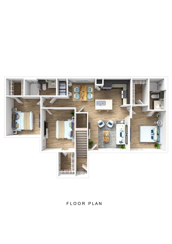 Emerson at Buda Apartments 3D Floor Plan C1