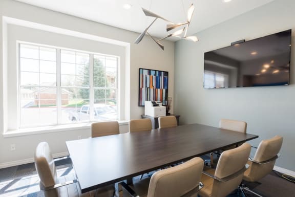 Conference Room With TV at The Bluffs at Highlands Ranch, Highlands Ranch, Colorado