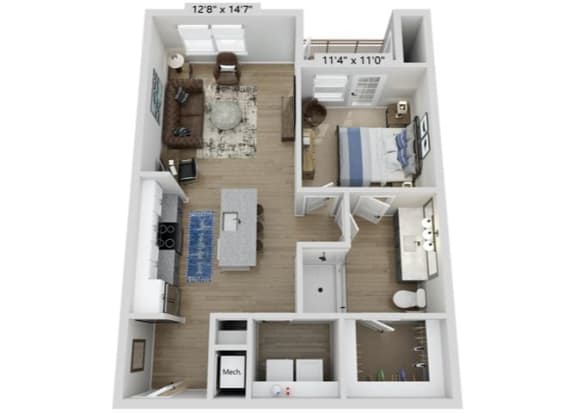 1 bed 1 bath F at Elwood Apartments, North Carolina, 28079
