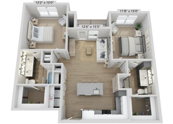2 bed 2 bath D at Elwood Apartments, Indian Trail, North Carolina