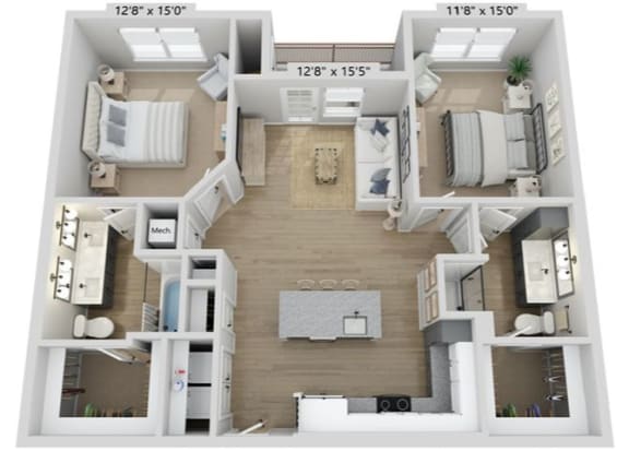 2 bed 2 bath C at Elwood Apartments, Indian Trail, NC
