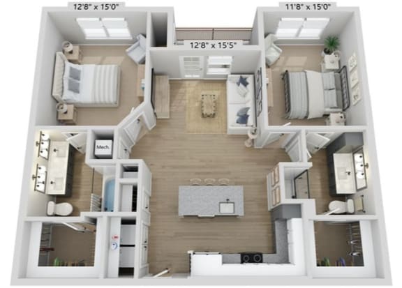 2 bed 2 bath B at Elwood Apartments, Indian Trail, 28079