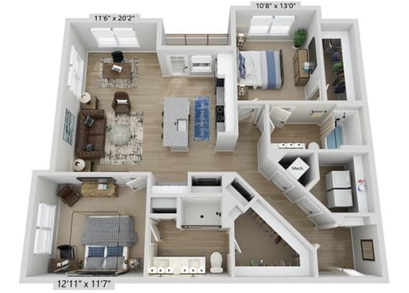 2 bed 2 bath I at Elwood Apartments, Indian Trail, NC