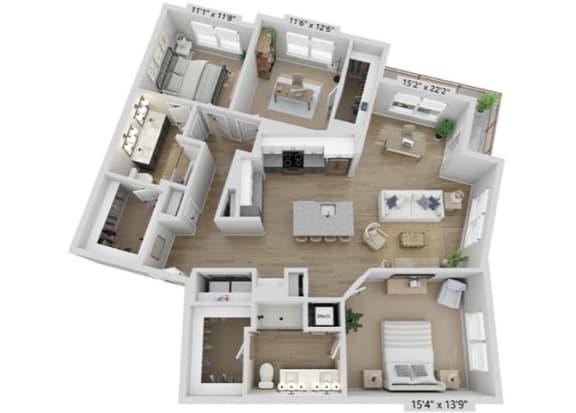 3 bed 2 bath F at Elwood Apartments, North Carolina, 28079