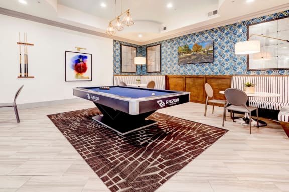 Clubhouse Lounge with Billiards Table at Landing at Round Rock, Texas, 78681