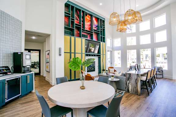 Clubroom Dining Area at Octave Apartments, Nevada