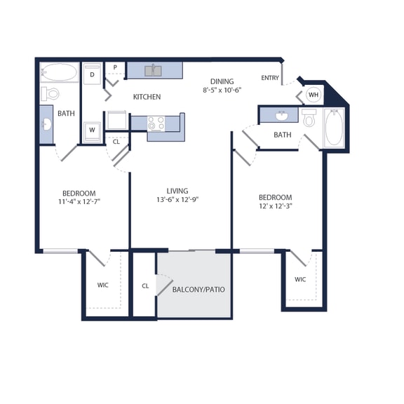 B1 Floor Plan at Tuscany Bay Apartments, Tampa, Florida