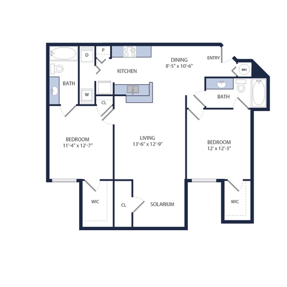 B2 Floor Plan at Tuscany Bay Apartments, Tampa