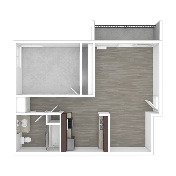 Floor Plan  1 bed 1 bath Adams (11A) at Monterra Ridge Apartments, Canyon Country ,91351