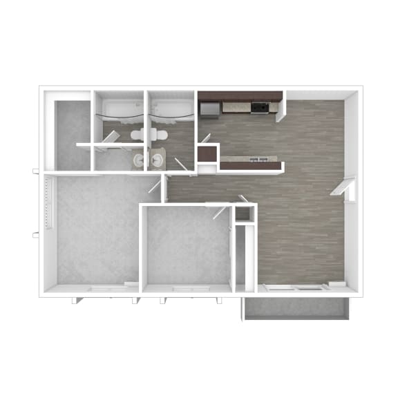 Floor Plan  2 bed 2 bath Dover (22A) at Monterra Ridge Apartments, California,91351