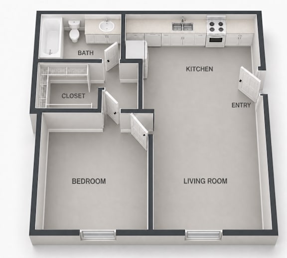 A diagram of a house layout with labeled rooms.
