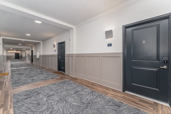 Interior breezeway with keyless doors