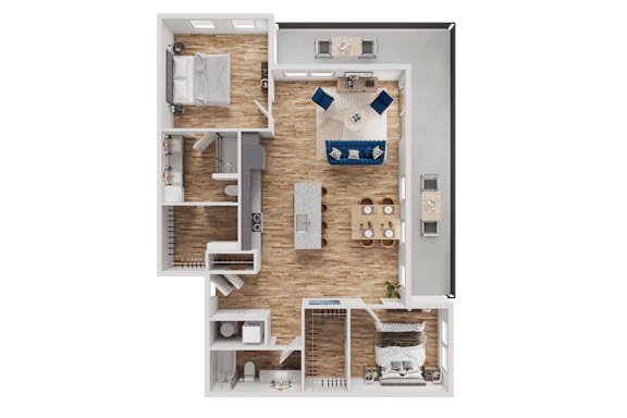 A detailed floor plan of a house layout.
