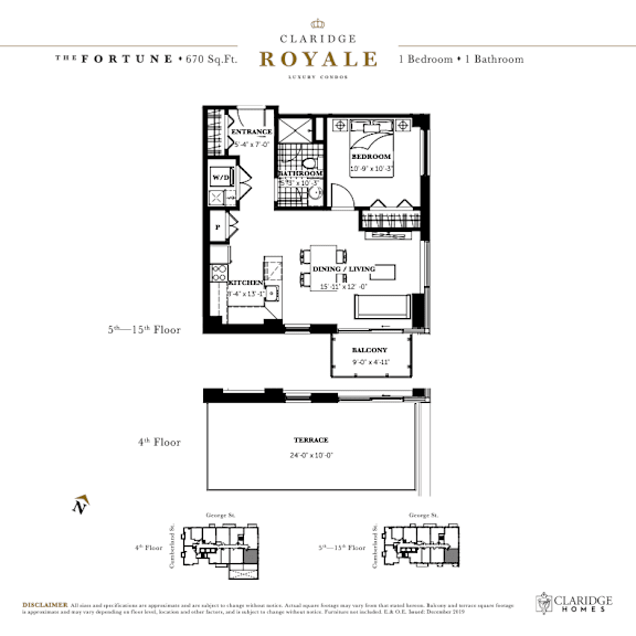 A floor plan for a home by Claridge Royale shows a 5th and 4th floor.