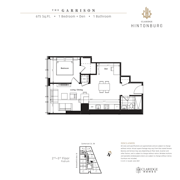A floor plan for a property at The Garrison showing a 2nd and 3rd floor.