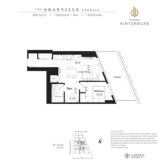 A floor plan for a property at The Granville Terrace.