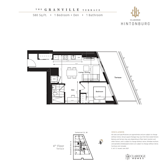 A floor plan for a property at The Granville Terrace.