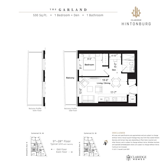 Floor plan for a property called The Garland in Clardge Hintonburg.