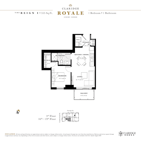 A floor plan for a Claridge Royale suite shows a living area, dining room, and bedroom.