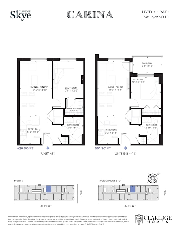 A floor plan for a home with two bedrooms and one bathroom is shown.