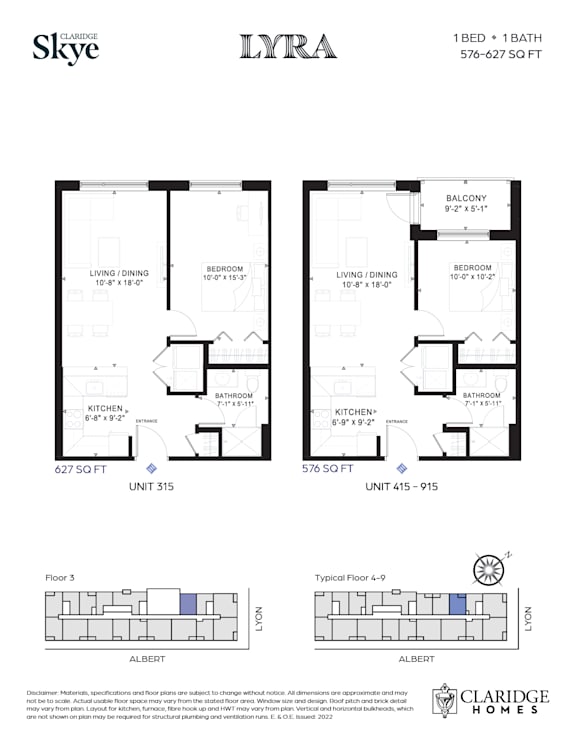 A floor plan for a home with two bedrooms and two bathrooms is shown.