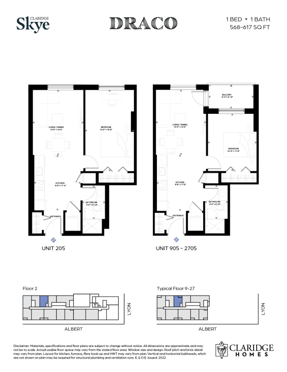Skye Draco 1 Bedroom Balcony