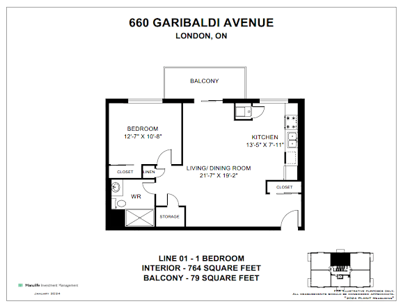 A floor plan for a property at 660 Garibaldi Avenue in London, Ontario.