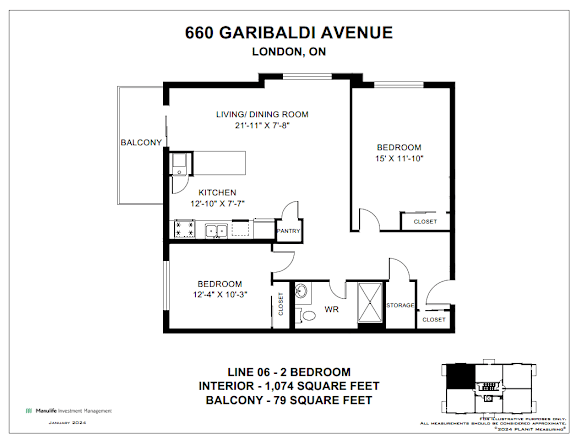 A floor plan for a property at 660 Garibaldi Avenue in London, Ontario.