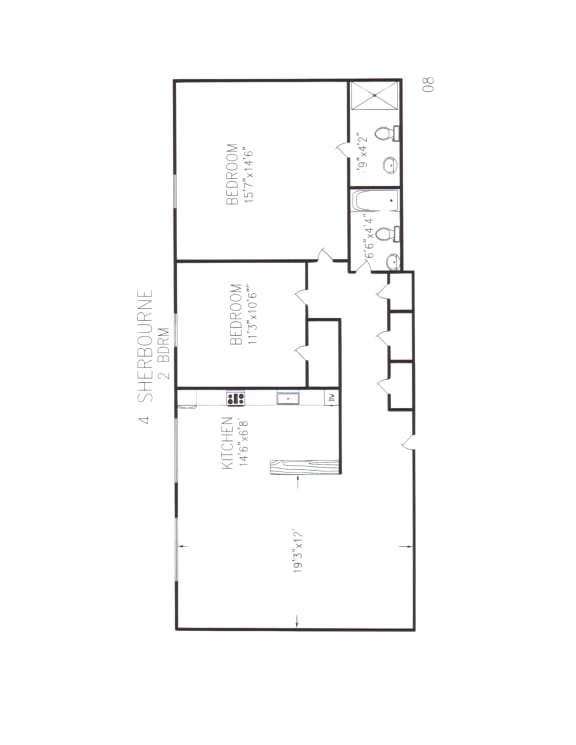 a floor plan of a house with a bedroom and a living room