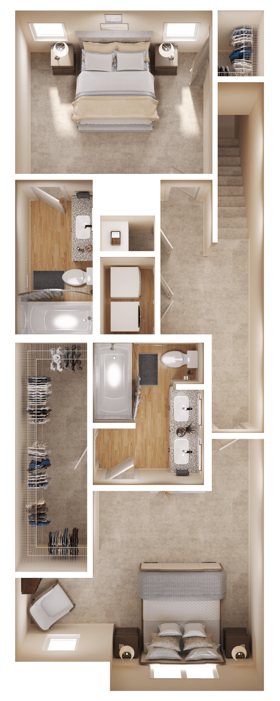 B1 Two Bedroom / Two and a Half Bath Townhome at Landon Green Artisan Cottages Apartments, Hickory, NC