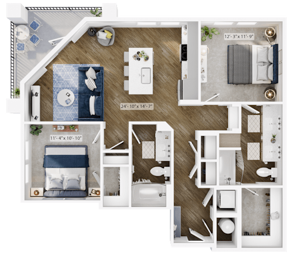 a 1 bedroom floor plan with a bathroom and a living room