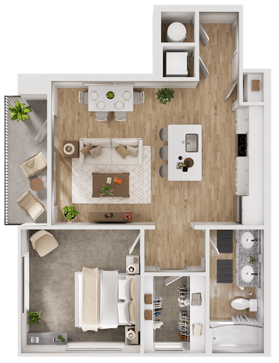 C1 Floor Plan at The Fitzgerald, Spartanburg, South Carolina