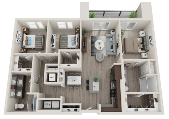3B Three Bedroom / Two Bath The Highlander (Phase One).at Preston Ridge, North Carolina, 28602