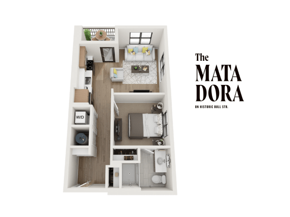 Floor Plan  S1 Studio / One Bath. at The Matadora, Savannah Georgia