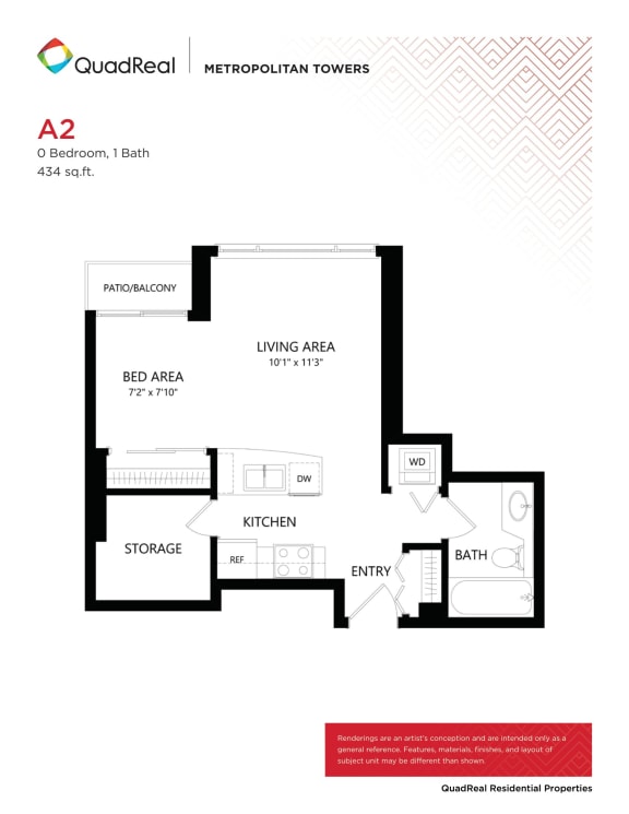 Floor Plans of Metropolitan Towers in Vancouver, BC