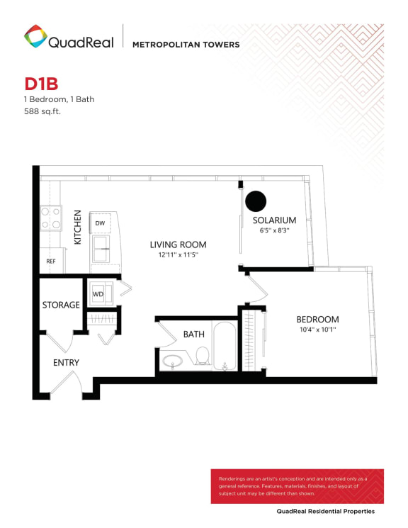 one bedroom plus den