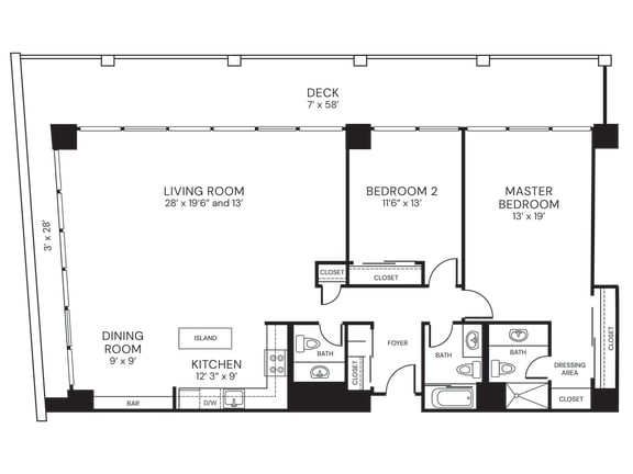 Floor Plan  a floor plan of a small house with a bedroom and a living room
