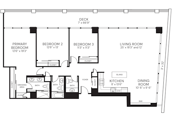 1700sf 3 bedroom 2.5 bath