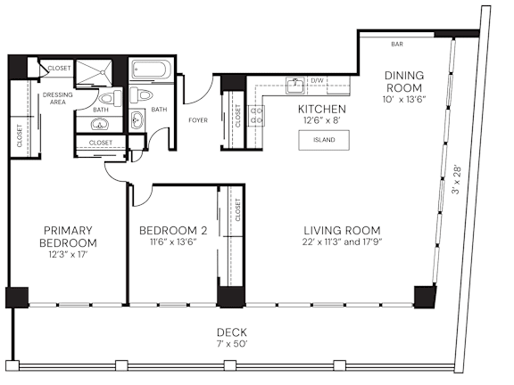 1310sf 2 bedroom 2 bath