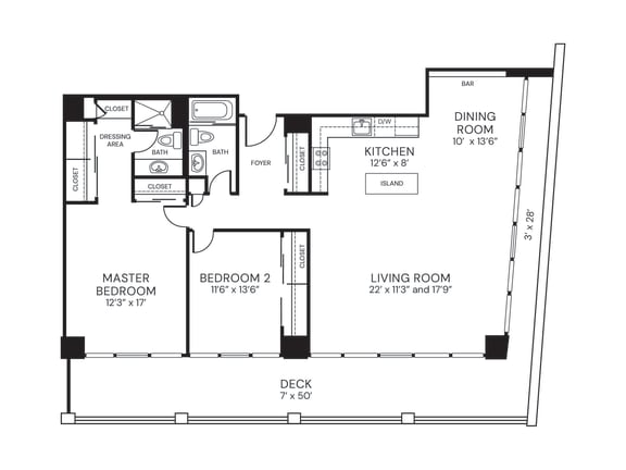 Floor Plan  a floor plan of a house with bedrooms and a living room
