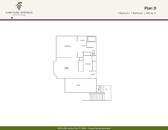 Floor Plan  A floor plan for a Vineyard Springs apartment.