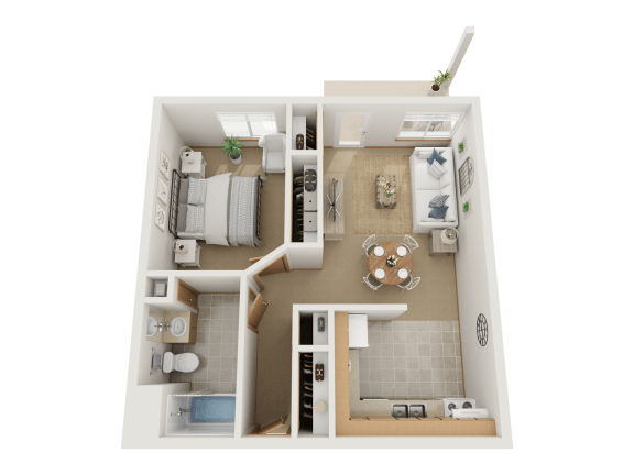 a floor plan of a one bedroom apartment