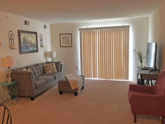Classic Living Room Design With Television at Walker Estates Apartments, Augusta