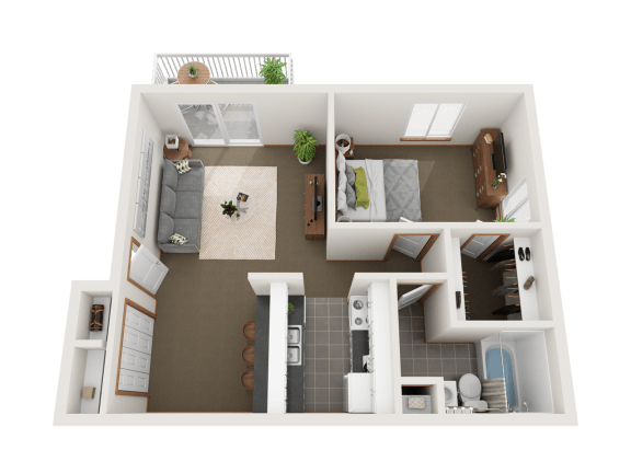 a floor plan of a 1 bedroom apartment