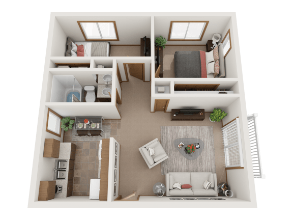 a floor plan of a one bedroom apartment