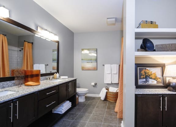 Ceramic tile bathrooms at Riverwood apartments at Walton Riverwood, Atlanta, GA, 30339