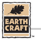 A logo with a leaf and the words "Earth Craft" in the center.