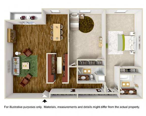 2 Bedroom Floor Plan 2 Bedroom Floor Plan at White Oak Terrace Apartments, California